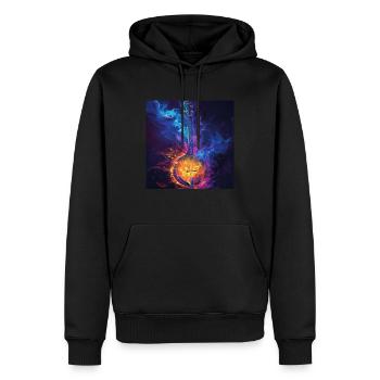 Banjo - Männer Premium Bio Hoodie - Schwarz - Vorne - Nico (187cm)