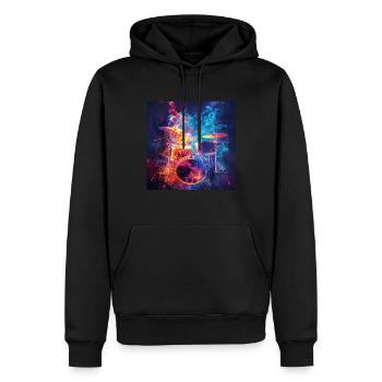 Schlagzeug - Männer Premium Bio Hoodie - Schwarz - Vorne - Nico (187cm)