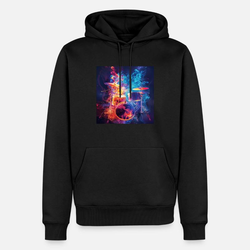 Percussion - Sweat à capuche Premium bio Homme - noir