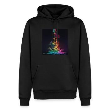 Gitarre - Männer Premium Bio Hoodie - Schwarz - Vorne - Nico (187cm)