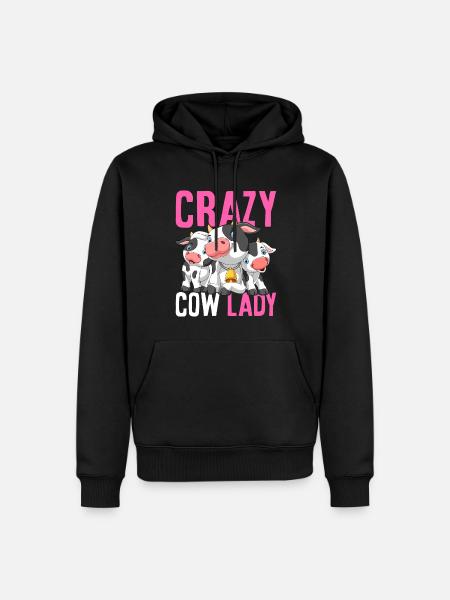 Verrückte Kuhdame Lustige Rinderfärse Mädchen Bäue - Herre Premium økologisk hoodie - sort