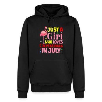 Flamingo Weihnachten im Juli Mädchen, das Weihnach - Männer Premium Bio Hoodie - Schwarz - Vorne - Nico (187cm)