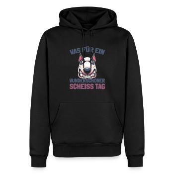 Bull Terriers, please keep your mouth shut - Men’s Premium Organic Hoodie - black - Front - Nico (187cm)