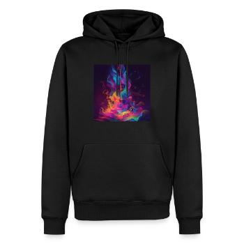 Guitare - Sweat à capuche Premium bio Homme - noir - Devant - Nico (187cm)