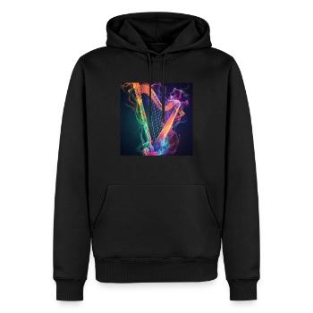 Harp - Men’s Premium Organic Hoodie - black - Front - Nico (187cm)