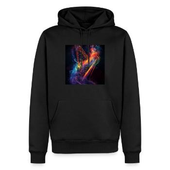 Harp - Men’s Premium Organic Hoodie - black - Front - Nico (187cm)