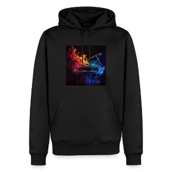 Piano - Men’s Premium Organic Hoodie - black - Front - Nico (187cm)