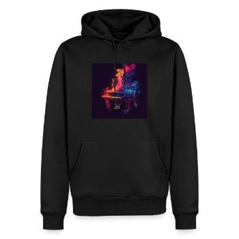 Klavier - Männer Premium Bio Hoodie - Schwarz - Vorne - Nico (187cm)