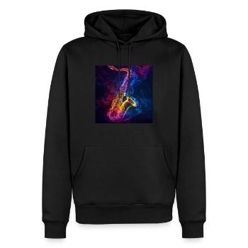 Saxophon - Männer Premium Bio Hoodie - Schwarz - Vorne - Nico (187cm)