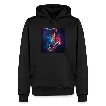 Saxophon - Männer Premium Bio Hoodie - Schwarz - Vorne - Nico (187cm)