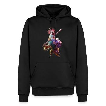 Flûte de coq - Sweat à capuche Premium bio Homme - noir - Devant - Nico (187cm)