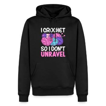 Crochet Tricot Yarn Lover Je crochet pour que je puisse - Sweat à capuche Premium bio Homme - noir - Devant - Nico (187cm)