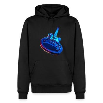 Guitare - Sweat à capuche Premium bio Homme - noir - Devant - Nico (187cm)