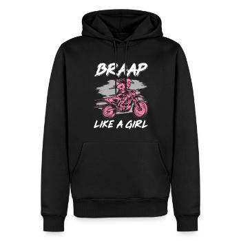 Lustiges Dirt Bike Girl Biker Offroad Motorrad Bra - Männer Premium Bio Hoodie - Schwarz - Vorne - Nico (187cm)