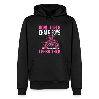 Dirt Bike Fille Motard Moto Filles Chase Garçons I P - Sweat à capuche Premium bio Homme - noir - Devant - Nico (187cm)