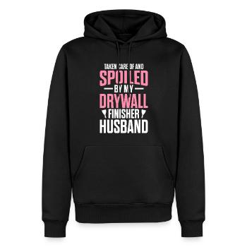 Spoiled Drywall Finisher Ehemann Trockenbauer Troc - Männer Premium Bio Hoodie - Schwarz - Vorne - Nico (187cm)