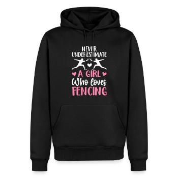 Ein Mädchen, das das Fechten liebt Florett Säbel M - Männer Premium Bio Hoodie - Schwarz - Vorne - Nico (187cm)