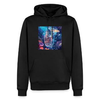 Tuba - Männer Premium Bio Hoodie - Schwarz - Vorne - Nico (187cm)