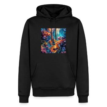 Ukulele - Männer Premium Bio Hoodie - Schwarz - Vorne - Nico (187cm)