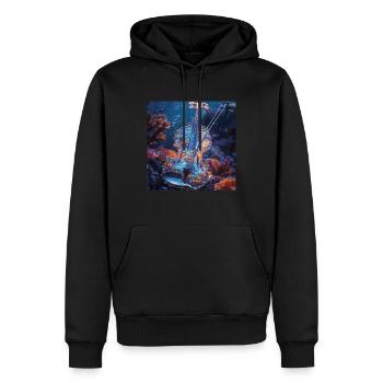Violine - Männer Premium Bio Hoodie - Schwarz - Vorne - Nico (187cm)