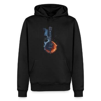 Banjo - Männer Premium Bio Hoodie - Schwarz - Vorne - Nico (187cm)