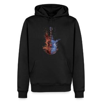 Gitarre - Männer Premium Bio Hoodie - Schwarz - Vorne - Nico (187cm)