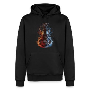 Gitarre - Männer Premium Bio Hoodie - Schwarz - Vorne - Nico (187cm)