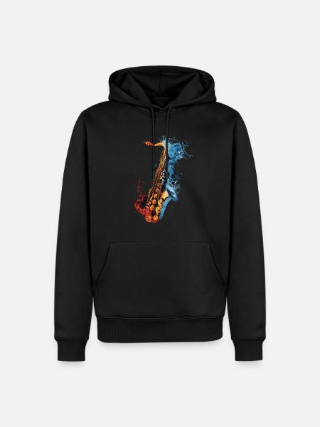 Saxophon - Männer Premium Bio Hoodie - Schwarz