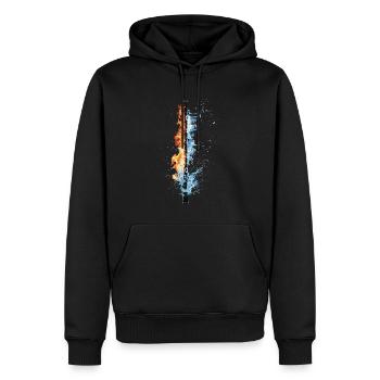 Querflöte - Männer Premium Bio Hoodie - Schwarz - Vorne - Nico (187cm)