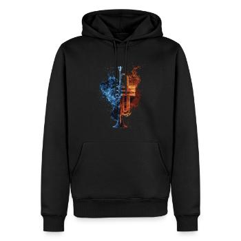 Trompete - Männer Premium Bio Hoodie - Schwarz - Vorne - Nico (187cm)