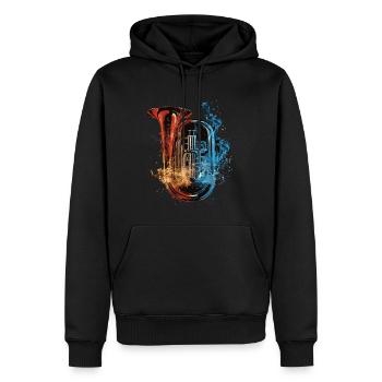 Tuba - Männer Premium Bio Hoodie - Schwarz - Vorne - Nico (187cm)