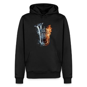 Tuba - Männer Premium Bio Hoodie - Schwarz - Vorne - Nico (187cm)