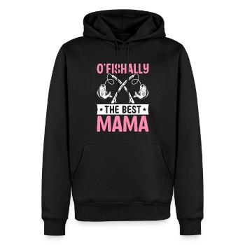 Pêcheuse Pêcheuse Maman O Fishally La Meilleure Maman - Sweat à capuche Premium bio Homme - noir - Devant - Nico (187cm)