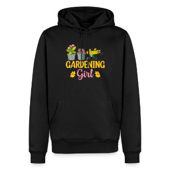 Jardinière jardinière amoureuse des plantes - Sweat à capuche Premium bio Homme - noir - Devant - Nico (187cm)