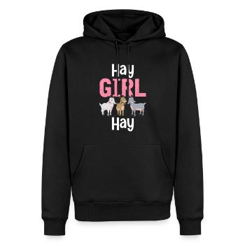 Hay Girl Hay Goat Girl Love Goat Farmer - Men’s Premium Organic Hoodie - black - Front - Nico (187cm)