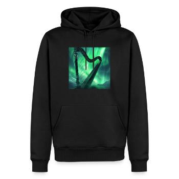 Harfe - Männer Premium Bio Hoodie - Schwarz - Vorne - Nico (187cm)