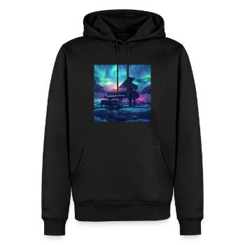Klavier - Männer Premium Bio Hoodie - Schwarz - Vorne - Nico (187cm)