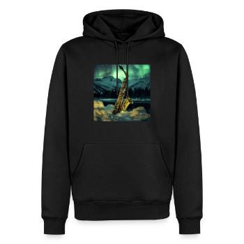 Saxophon - Männer Premium Bio Hoodie - Schwarz - Vorne - Nico (187cm)