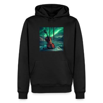 Violine - Männer Premium Bio Hoodie - Schwarz - Vorne - Nico (187cm)