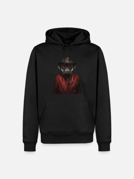 Mops - Männer Premium Bio Hoodie - Schwarz