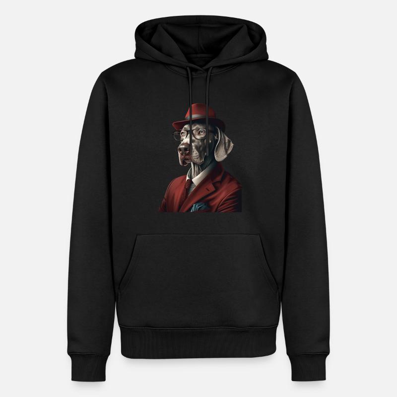 Weimaraner - Männer Premium Bio Hoodie - Schwarz