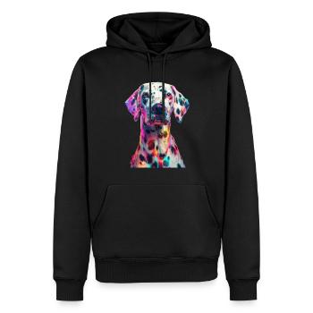 Dalmatiner - Männer Premium Bio Hoodie - Schwarz - Vorne - Nico (187cm)
