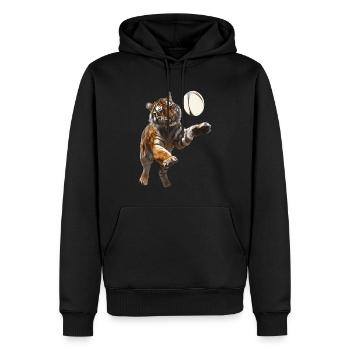 Tiger - Männer Premium Bio Hoodie - Schwarz - Vorne - Nico (187cm)