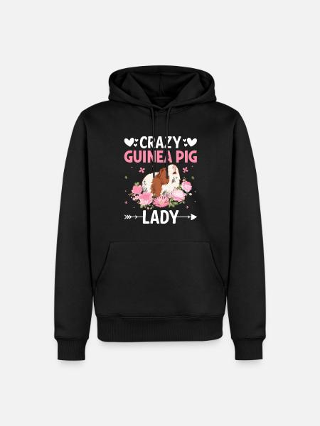 Crazy guinea pig lady - Men’s Premium Organic Hoodie - black