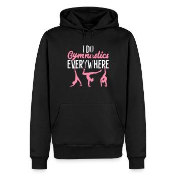 Je fais de la gymnastique partout Gymnaste Acrobate - Sweat à capuche Premium bio Homme - noir - Devant - Nico (187cm)