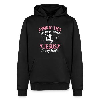 Gymnastik Venen Jesus Herz Turnerin Mädchen Jesus - Männer Premium Bio Hoodie - Schwarz - Vorne - Nico (187cm)