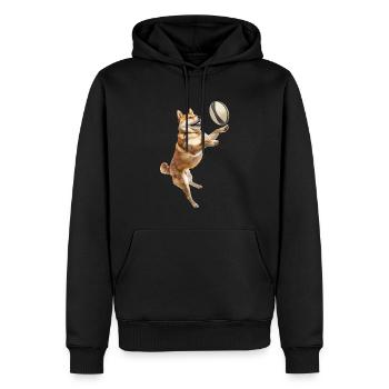 Shiba Inu - Männer Premium Bio Hoodie - Schwarz - Vorne - Nico (187cm)