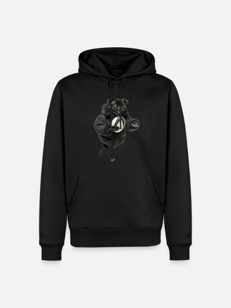 Mops - Männer Premium Bio Hoodie - Schwarz