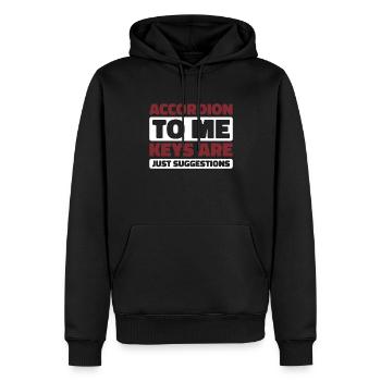 Akkordeon - Männer Premium Bio Hoodie - Schwarz - Vorne - Nico (187cm)