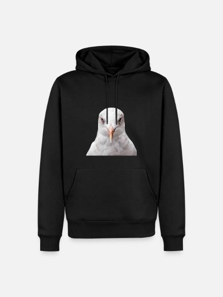 Möwe - Männer Premium Bio Hoodie - Schwarz